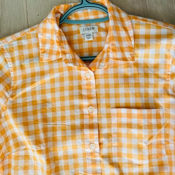J. Crew Factory Petite Gingham Button-up Shirt in Signature Fit XS - Picture 3 of 6